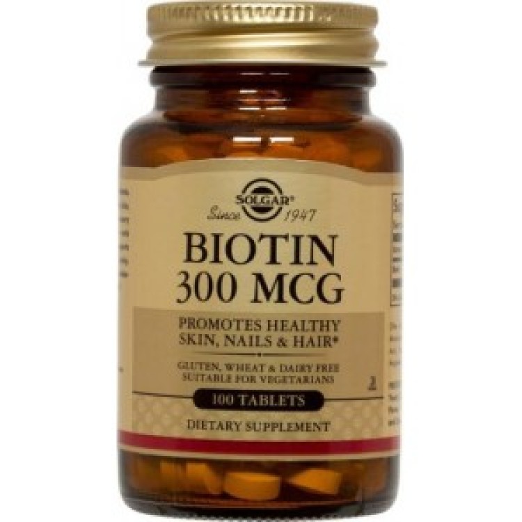 Solgar Biotin 300mcg 100 ταμπλέτες