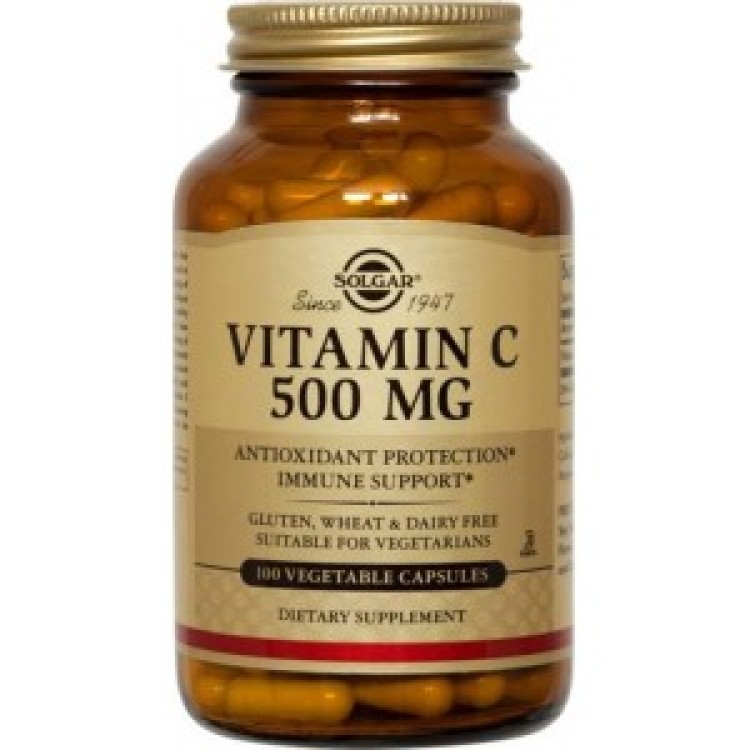 Solgar Vitamin C 500mg 100 φυτικές κάψουλες Βιταμίνες ,Πολυβιταμίνες