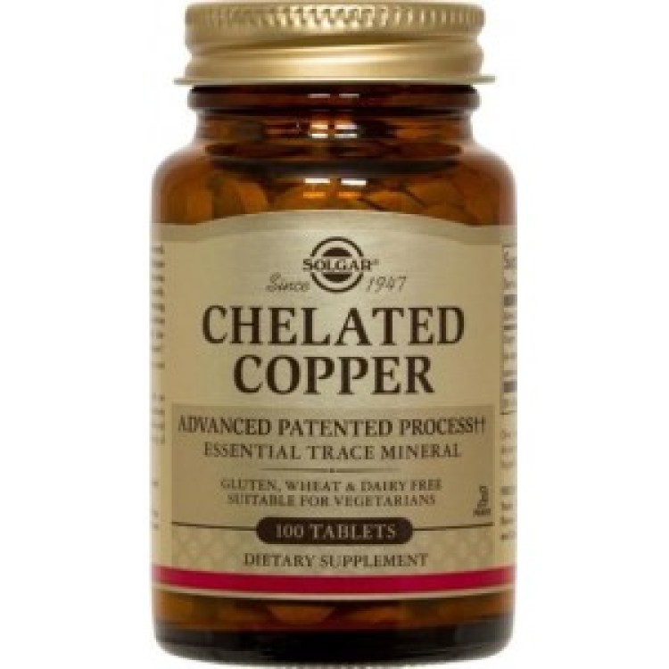 Solgar Chelated Copper 2.5mg 100 ταμπλέτες Αντιοξειδωτικά