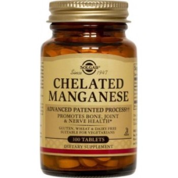 Solgar Chelated Manganese 8mg 100 ταμπλέτες