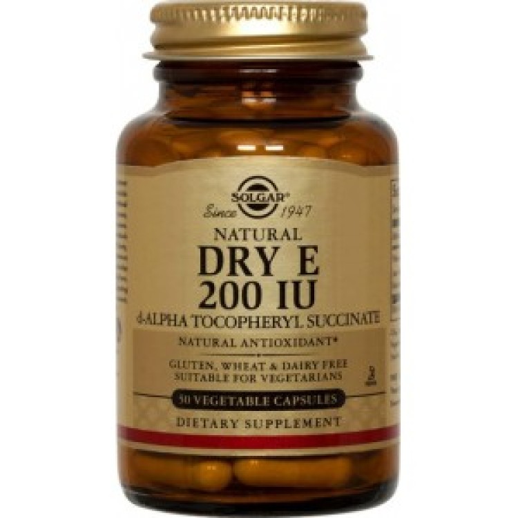 Solgar Dry Vitamin E 200 IU 50 φυτικές κάψουλες