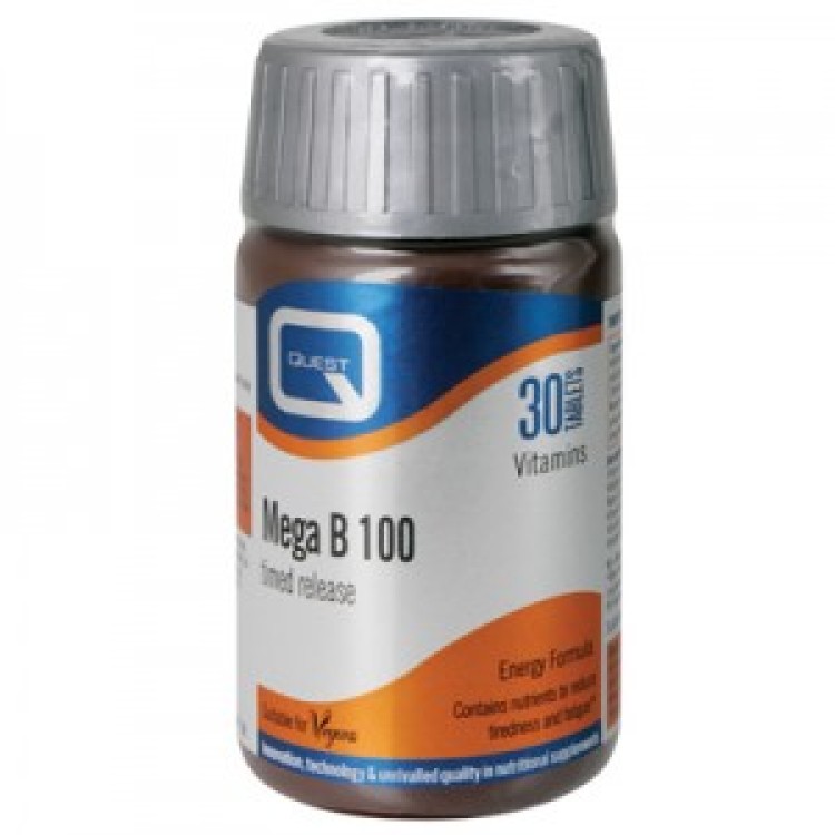 Quest Naturapharma Mega B-100 Timed Release 30 ταμπλέτες Βιταμίες,Πολυβιταμίνες