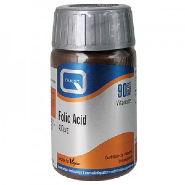 Quest Naturapharma Folic Acid 400mg 90 ταμπλέτες Βιταμίες,Πολυβιταμίνες