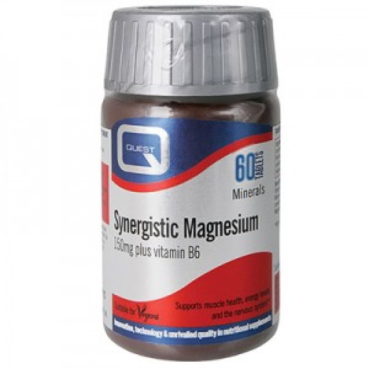Quest Naturapharma Synergistic Magnesium & Vitamin B6 150mg 60 ταμπλέτες Μέταλλα-Ιχνοστοιχεία