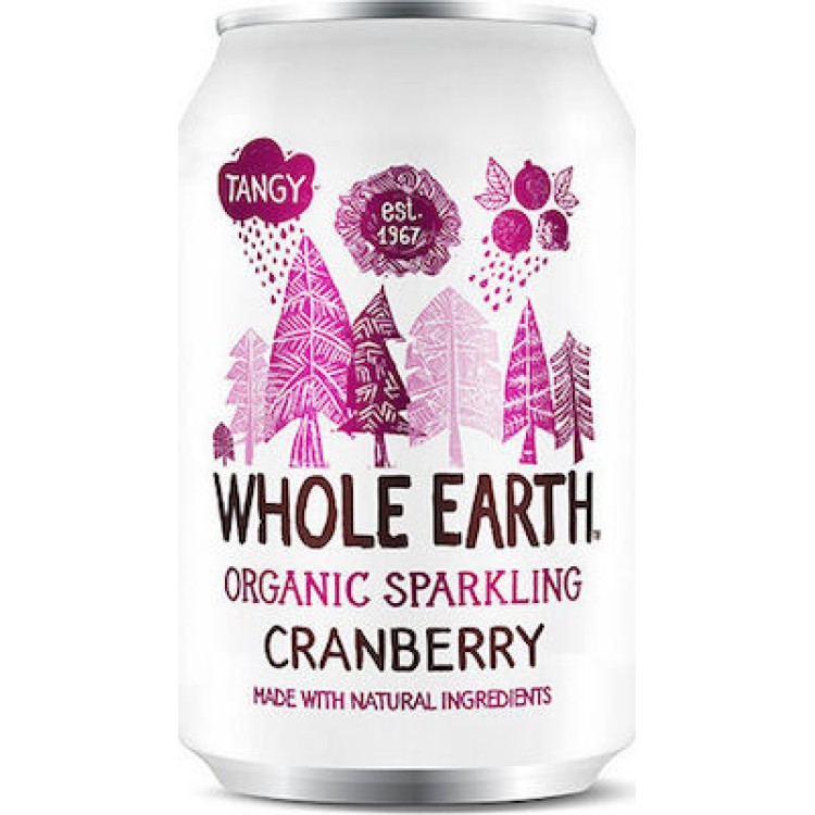 Whole Earth Αναψυκτικό Κράνμπερι Xωρίς Προσθήκη Ζάχαρης  330ml Χυμοί -Αναψυκτικά