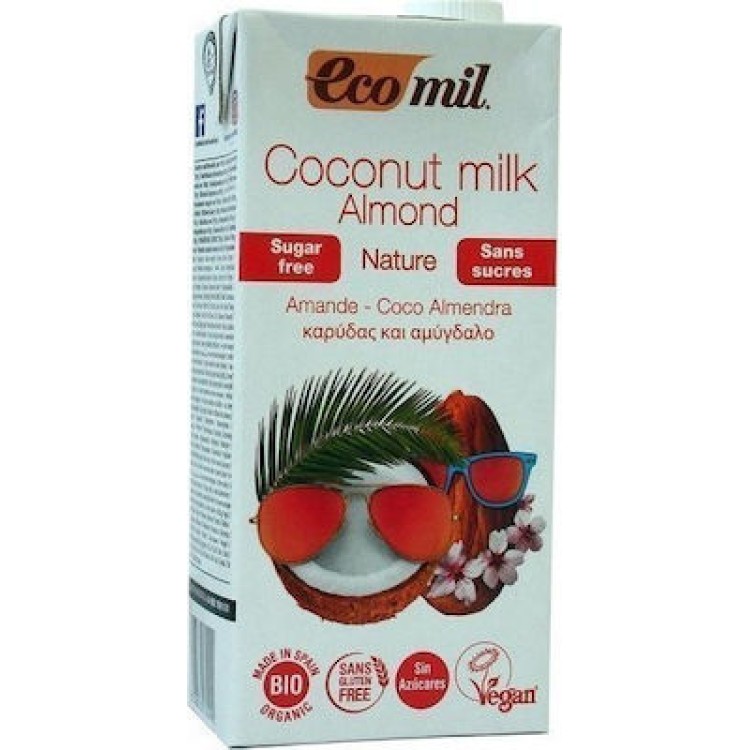 Ecomil Ρόφημα Καρύδας-Αμύγδαλου Βιολογικό 1000ml Φυτικά Ροφήματα