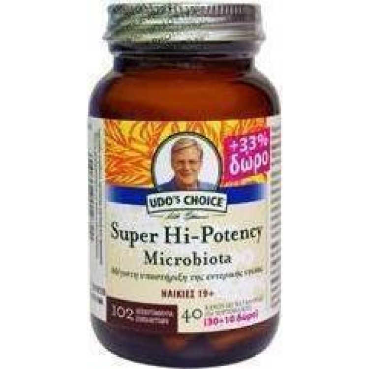 Flora-Udo's Super Hi-Potency Microbiota 40 κάψουλες Προβιοτικά- Ένζυμα