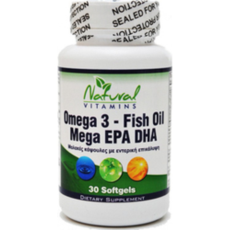 Natural Vitamins Omega 3 1000mg 30 μαλακές κάψουλες Αντιοξειδωτικά