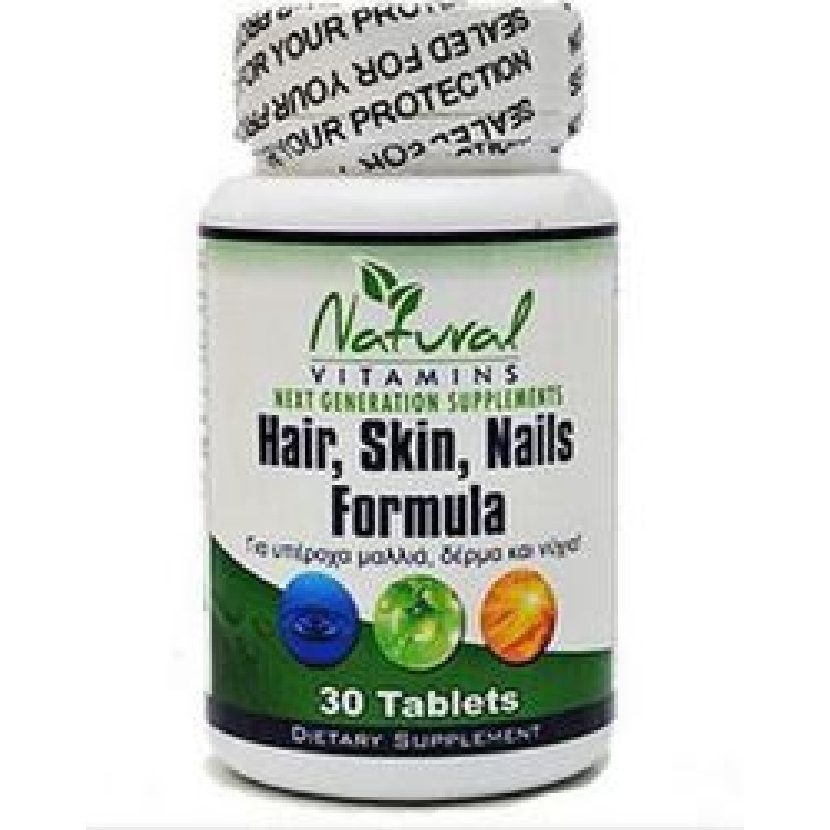 Natural Vitamins Hair Nail & Skin Complex 30 ταμπλέτες