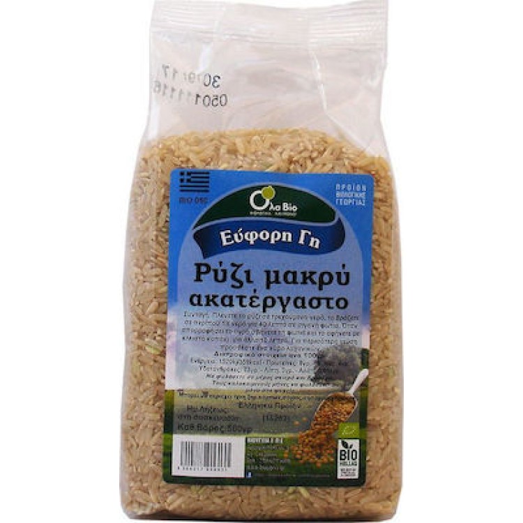 Όλα Bio Ρύζι Μακρύ Ακατέργαστο 500gr