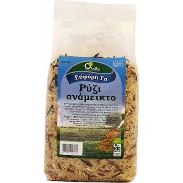 Όλα Bio Ρύζι Ανάμεικτο 72% Μακρύ, 20% Κόκκινο, 8% Άγριο 500gr