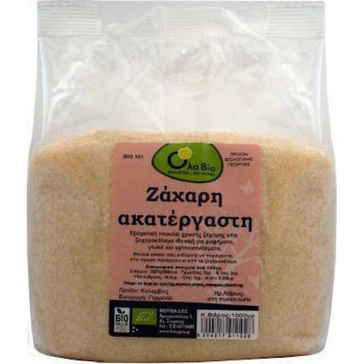 Όλα Bio Ζάχαρη Ακατέργαστη Χρυσή 1000gr Ζάχαρη & Γλυκαντικά